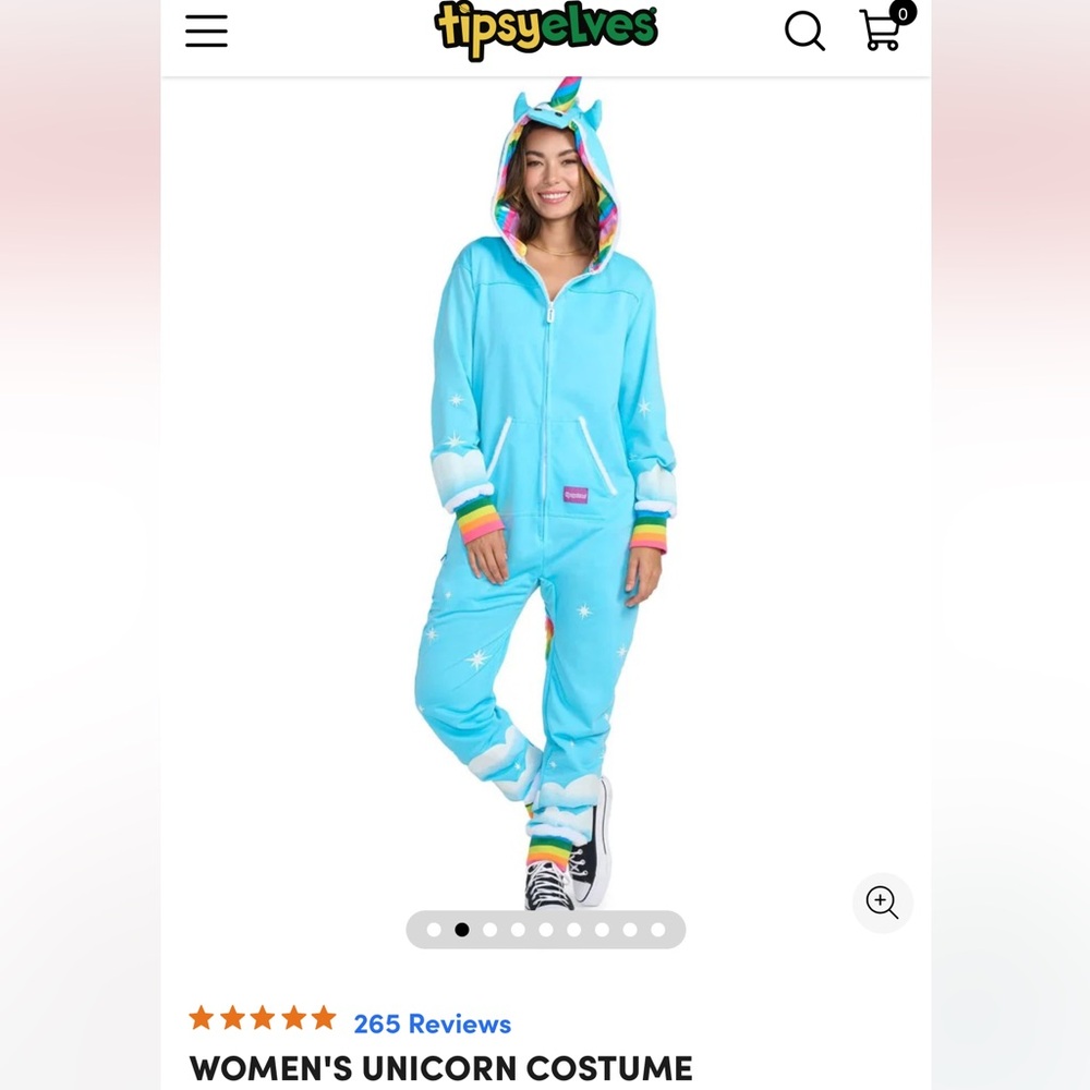 TipsyElves Unicorn Onesie size SMALL